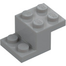 LEGO Medium Stone Gray Bracket 2 x 3 with Plate and Step without Bottom Stud Holder (18671)