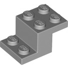 LEGO Mittleres Steingrau Halterung 2 x 3 mit Platte und Step ohne Bodenstollenhalter (18671)