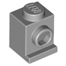 LEGO Medium Stone Gray Brick 1 x 1 with Headlight and Slot (4070 / 30069)