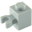 LEGO Medium Stone Gray Brick 1 x 1 with Vertical Clip ('U' Clip, Solid Stud) (30241 / 60475)
