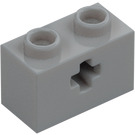 LEGO Mittleres Steingrau Stein 1 x 2 mit Achsloch ('+' Öffnung und Unterrohr) (31493 / 32064)