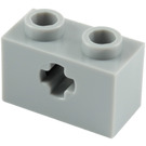 LEGO Medium Stone Gray Brick 1 x 2 with Axle Hole ('+' Opening and Bottom Tube) (31493 / 32064)