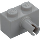 LEGO Medium Stone Gray Brick 1 x 2 with Pin without Bottom Stud Holder (2458)