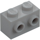 LEGO Medium steingrå Kloss 1 x 2 med Knotter på Motsatte sider (52107)