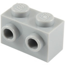 LEGO Medium Stone Gray Brick 1 x 2 with Studs on Opposite Sides (52107)