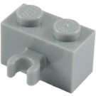 LEGO Medium Stone Gray Brick 1 x 2 with Vertical Clip with Open 'O' Clip (42925 / 95820)