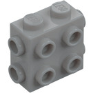 LEGO Mittleres Steingrau Stein 1 x 2 x 1.6 mit Seite und Ende Noppen (67329)