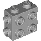 LEGO Mittleres Steingrau Backstein 1 x 2 x 1.6 mit Seite und Ende Bolzen (67329)
