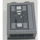 LEGO Gris pierre moyen Brique 1 x 2 x 2 avec Control Panneau (Model La gauche) Autocollant avec porte-goujon intérieur (3245)