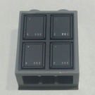 LEGO Medium Stone Gray Brick 1 x 2 x 2 with Wall Four Control Panels Sticker with Inside Stud Holder (3245)