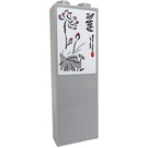 LEGO Medium Stone Gray Brick 1 x 2 x 5 with Lotus Flower and Chinese Writing Sticker with Stud Holder (2454)