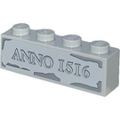 LEGO Gris pierre moyen Brique 1 x 4 avec ANNO 1516 Autocollant (3010)
