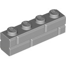 LEGO Medium Stone Gray Brick 1 x 4 with Embossed Bricks (15533)
