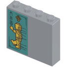 LEGO Medium Stone Gray Brick 1 x 4 x 3 with Acupuncture Points Poster