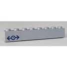 LEGO Medium Stone Gray Brick 1 x 8 with Dark Blue Logo Train - Left Side Sticker (3008)