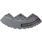 LEGO Medium Stone Gray Brick 10 x 10 Round Corner with Tapered Edge with Black Grille (Left) Sticker (58846)