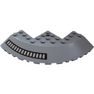 LEGO Gris pierre moyen Brique 10 x 10 Rond Coin avec Tapered Bord avec Noir Grille (Droite) Autocollant (58846)