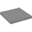 LEGO Medium Stone Gray Brick 12 x 12 with 3 Pin Holes per Side and 1 Peg per Corner (47976)
