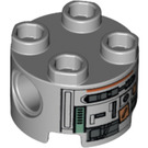 LEGO Grigio pietra medio Mattoncino 2 x 2 Rotondo con Fori con Chopper C1-10P Astromech Droid Corpo (17485 / 18279)