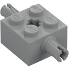 LEGO Mittleres Steingrau Stein 2 x 2 mit Pins und Axlehole (30000 / 65514)