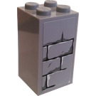 LEGO Medium Stone Gray Brick 2 x 2 x 3 with Bricks Sticker (30145)