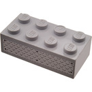 LEGO Medium Stone Gray Brick 2 x 4 with Tread Plate Sticker (3001 / 72841)