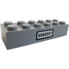 LEGO Gris pierre moyen Brique 2 x 6 avec ER60057 License assiette Autocollant (2456)