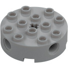 LEGO Medium Stone Gray Brick 4 x 4 Round with Holes (6222)