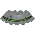 LEGO Gris pierre moyen Brique 6 x 6 Rond (25°) Coin avec Green Line Autocollant (95188)
