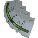 LEGO Gris pierre moyen Brique 6 x 6 Rond (25°) Coin avec Vent La gauche et Lime Green Cercle Droite from Set 7051 Autocollant (95188)