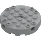 LEGO Medium Stone Gray Brick 6 x 6 Round with Technic Pin Hole (18897)