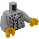 LEGO Střední kamenná šedá Cable Knit Butonned Svetr Trup (973 / 76382)