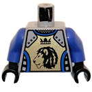 LEGO Grigio pietra medio Castello Busto con Gold Breastplate con Nero Lionshead e Corona con Royal Blu Braccia e Nero Mani (973 / 73403)