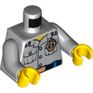LEGO Medium Stone Gray Coast Guard Torso with Badge, Shoulder Lapels (76382)