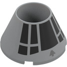 LEGO Medium Stone Gray Cone 4 x 4 x 2 Hollow with Millennium Falcon Cockpit (4742 / 106772)