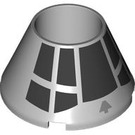 LEGO Medium Stone Gray Cone 4 x 4 x 2 Hollow with Millennium Falcon Cockpit (4742 / 106772)