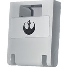 LEGO Medium Stone Gray Container Box 2 x 2 x 2 Door with Slot with Black SW Rebel Logo Sticker (4346)