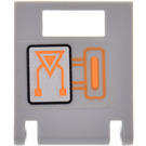 LEGO Medium Stone Gray Container Box 2 x 2 x 2 Door with Slot with Circuitry Sticker (4346)