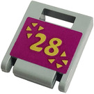 LEGO Medium Steengrijs Container Doos 2 x 2 x 2 Deur met Sleuf met Number 28 Sticker (4346)