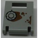 LEGO Gris pierre moyen Récipient Boîte 2 x 2 x 2 Porte avec Fente avec Safe Combination Dial, Rust Autocollant (4346)