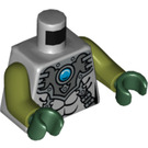 LEGO Gris pierre moyen Cragger, Plat Argent Armour No Casquette Minifig Torse (973 / 76382)