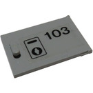 LEGO Medium Steengrijs Kast 2 x 3 x 2 Deur met '103', Keyhole Sticker (4533)