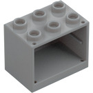 LEGO Medium Stengrå Skåp 2 x 3 x 2 med infällda knoppar (92410)