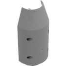 LEGO Medium Stone Gray Cylinder 6 x 3 x 10 Half with Taper and Four Pin Holes (57792)