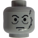 LEGO Medium Stone Gray Darth Vader Head with Eyebrows (Safety Stud) (3626)