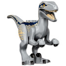 LEGO Mittleres Steingrau Dinosaur Raptor / Velociraptor with Dark Blue and Tan Markings