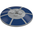 LEGO Gris Pierre Moyen Dish 6 x 6 avec Dark Bleu Sections (Tenons solides) (21599 / 108332)