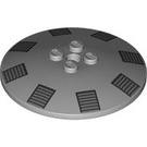 LEGO Dish 6 x 6 with Gray vents (Solid Studs) (101647)