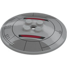 LEGO Medium steengrijs Dish 6 x 6 met Sith Rood en Grijs (Massieve noppen) (21599)