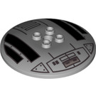 LEGO Medium Stone Gray Dish 6 x 6 with Tie Fighter Cockpit (Hollow Studs) (44375 / 57513)
